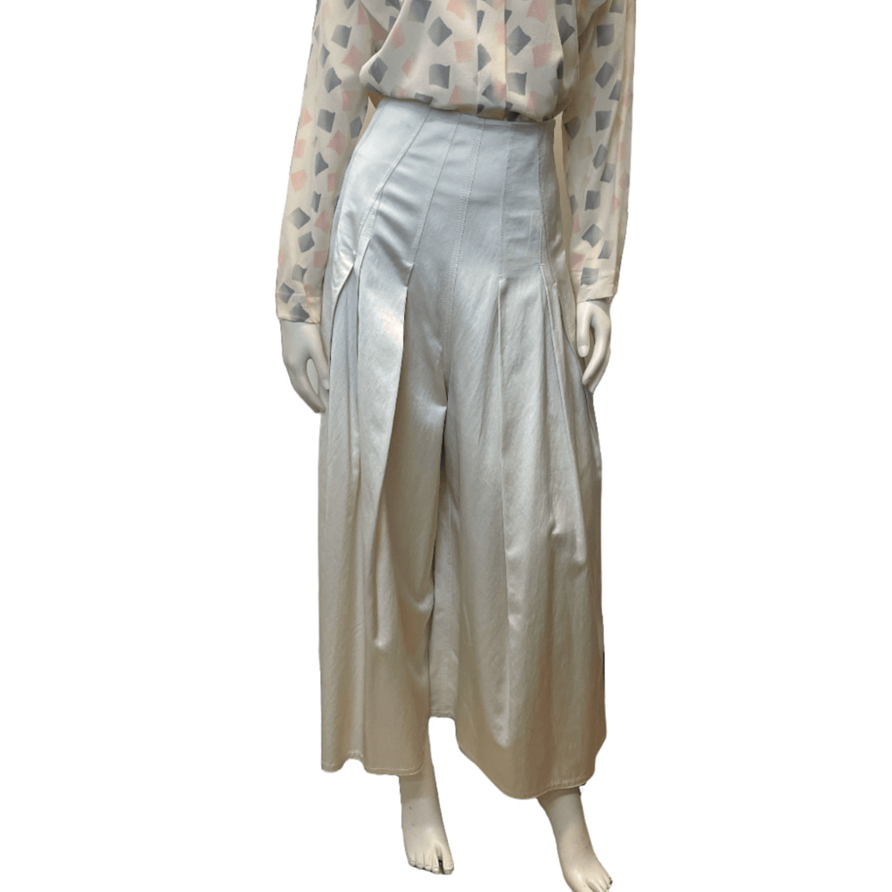 Brunello Cucinelli Vintage Designer Made In Italy Palazzo Trousers In Champagne